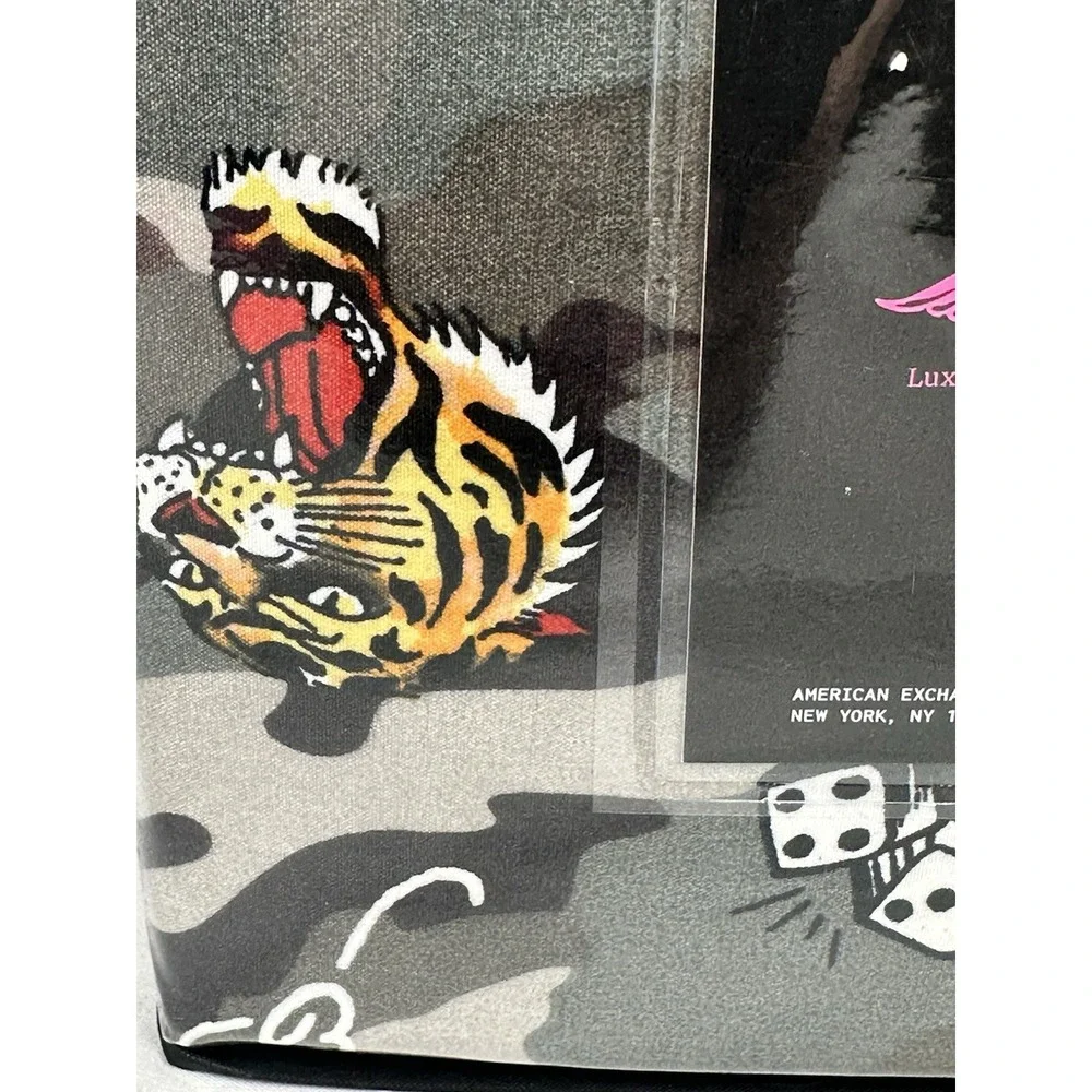 Ed Hardy King Sheet Set 6 Piece Camo Tiger 4 Pillowcases New